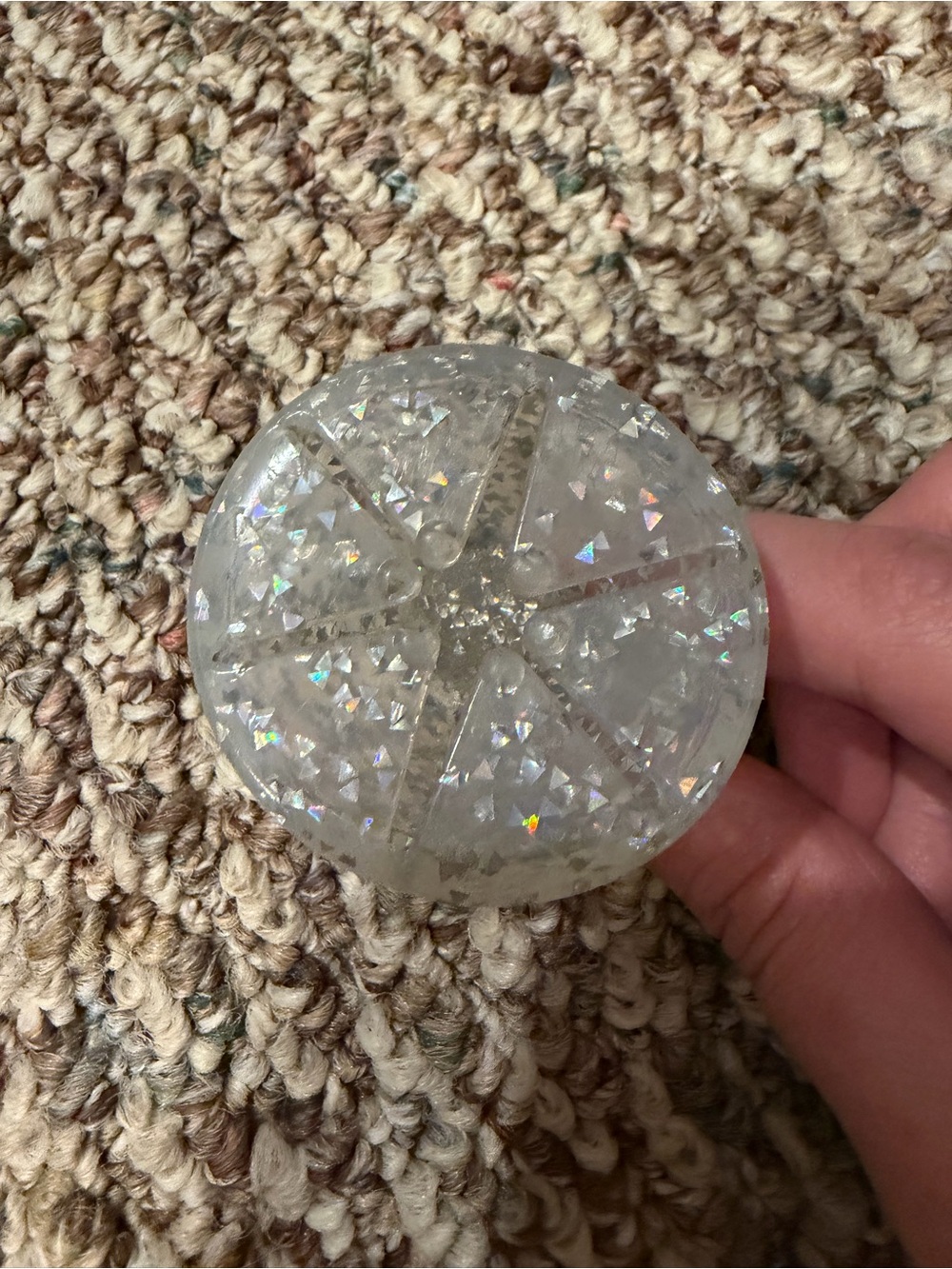 Sparkling Iridescent Resin weeding tool - Clear White